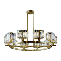 4/8/10-Bulb Crystal Rectangle Pendant Lamp Chandelier - Rebooters