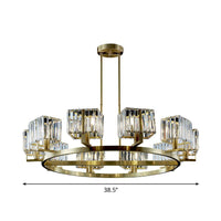 4/8/10-Bulb Crystal Rectangle Pendant Lamp Chandelier - Rebooters