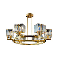 4/8/10-Bulb Crystal Rectangle Pendant Lamp Chandelier - Rebooters