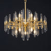 10 Heads Crystal Rod Drop Lamp Postmodern Brass Chandelier - Rebooters