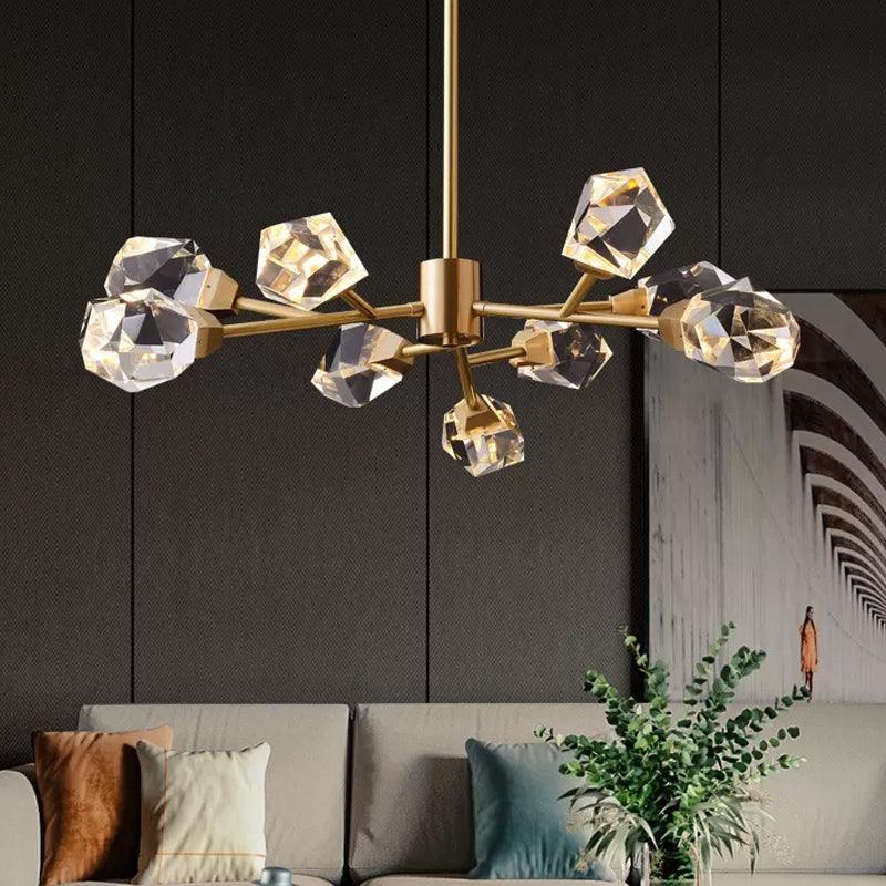 6/15/18 Lights Ceiling Chandelier Post-Modern Brass Crystal Light - Rebooters