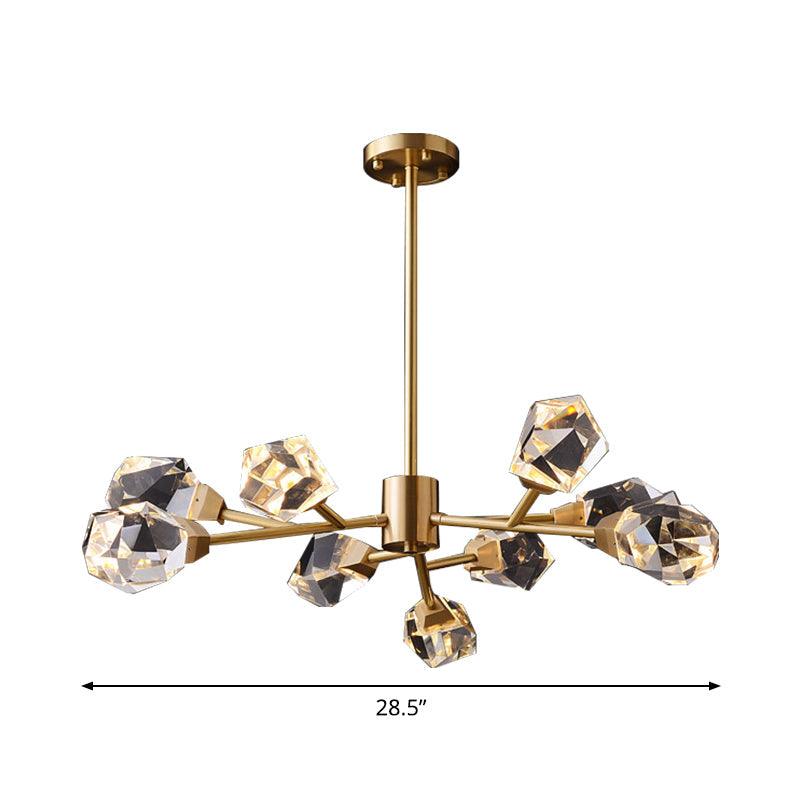 6/15/18 Lights Ceiling Chandelier Post-Modern Brass Crystal Light - Rebooters