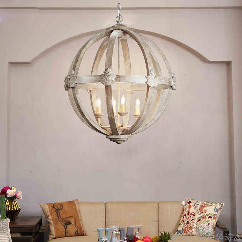 4-Bulb Hanging Lamp Kit Rustic Bedroom Candle Pendant Chandelier - Rebooters