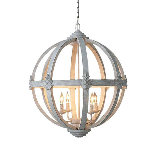 4-Bulb Hanging Lamp Kit Rustic Bedroom Candle Pendant Chandelier - Rebooters
