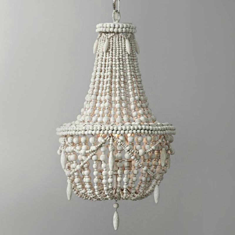 Wood Basket Shade Chandelier Light Country 3 Lights Lamp - Rebooters