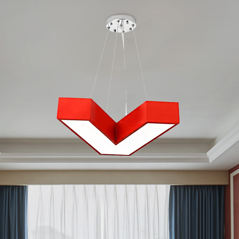 Red/Pink/Yellow/Blue/Green V-Shaped Pendant Chandelier - Rebooters