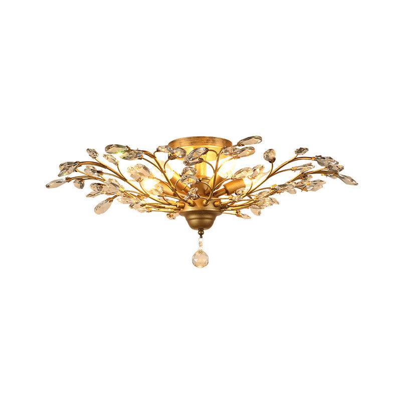 Crystal Branches Ceiling Chandelier Traditional Dining Room Fixture - Rebooters
