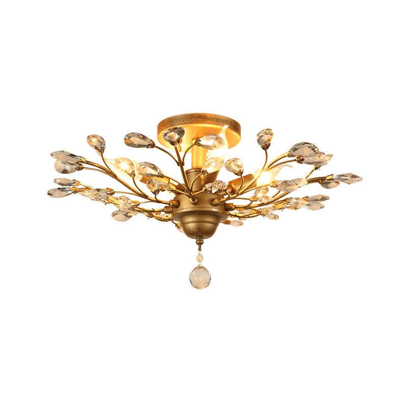 Crystal Branches Ceiling Chandelier Traditional Dining Room Fixture - Rebooters