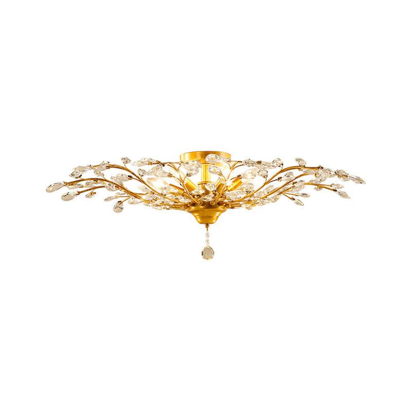 Crystal Branches Ceiling Chandelier Traditional Dining Room Fixture - Rebooters