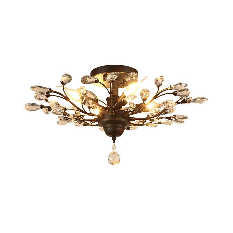 Crystal Branches Ceiling Chandelier Traditional Dining Room Fixture - Rebooters