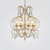 Bent Frame Metal Hanging Lamp Kit Classic 8 Lights Chandelier - Rebooters