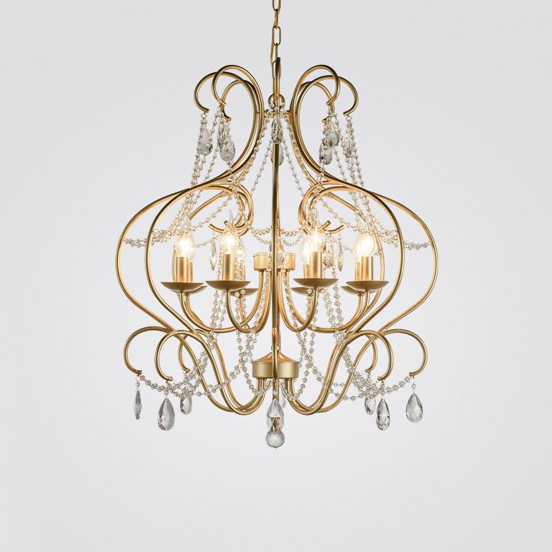 Bent Frame Metal Hanging Lamp Kit Classic 8 Lights Chandelier - Rebooters