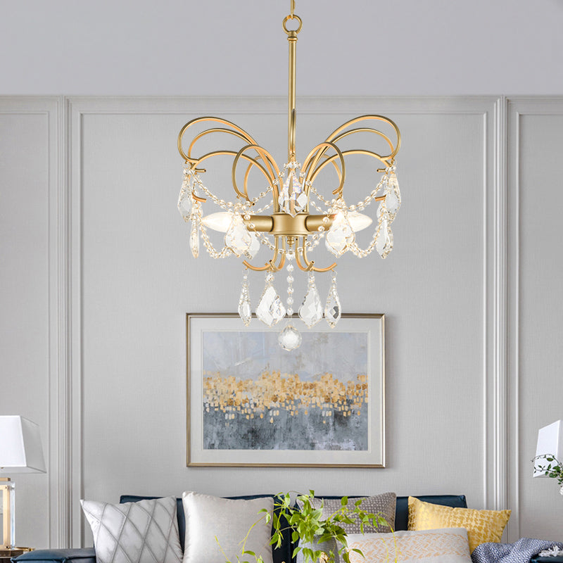 Butterfly-Shaped Living Room Chandelier Rural Metal Light - Rebooters