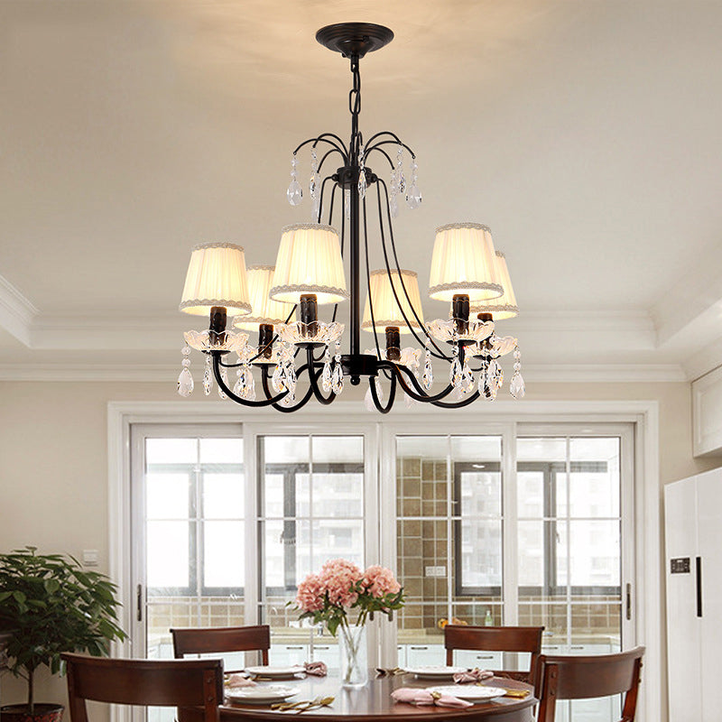 Black Chandelier Lighting Retro Metallic Swooping Arm Pendant Light Fixture - Rebooters