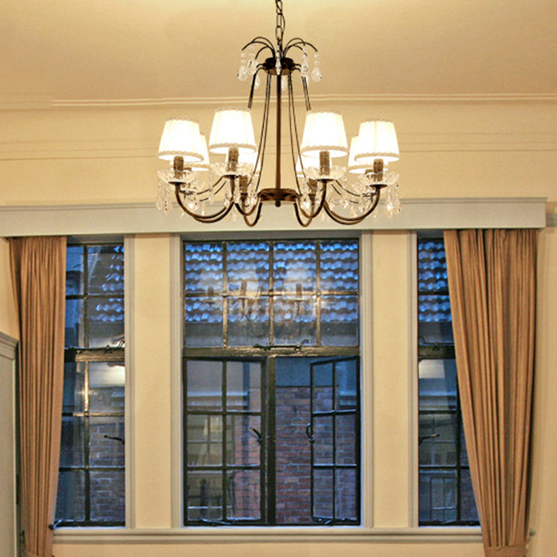 Black Chandelier Lighting Retro Metallic Swooping Arm Pendant Light Fixture - Rebooters