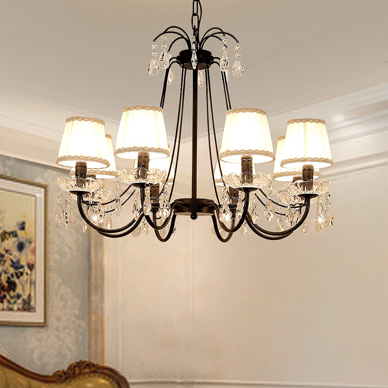 Black Chandelier Lighting Retro Metallic Swooping Arm Pendant Light Fixture - Rebooters