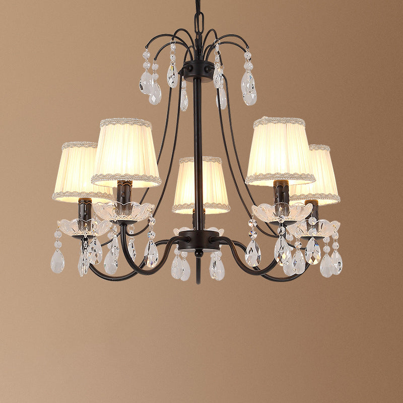 Black Chandelier Lighting Retro Metallic Swooping Arm Pendant Light Fixture - Rebooters