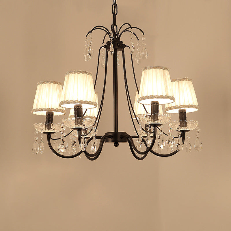 Black Chandelier Lighting Retro Metallic Swooping Arm Pendant Light Fixture - Rebooters