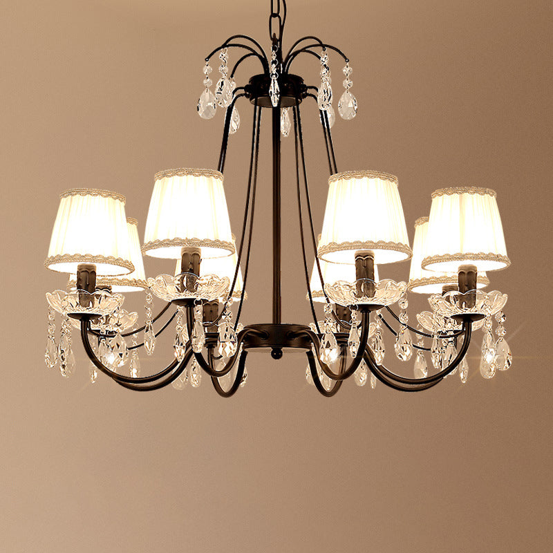 Black Chandelier Lighting Retro Metallic Swooping Arm Pendant Light Fixture - Rebooters