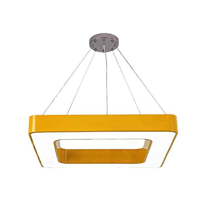 Red Yellow Blue Green Square Pendant Lamp Kids Acrylic LED Chandelier Light Fixture - Rebooters