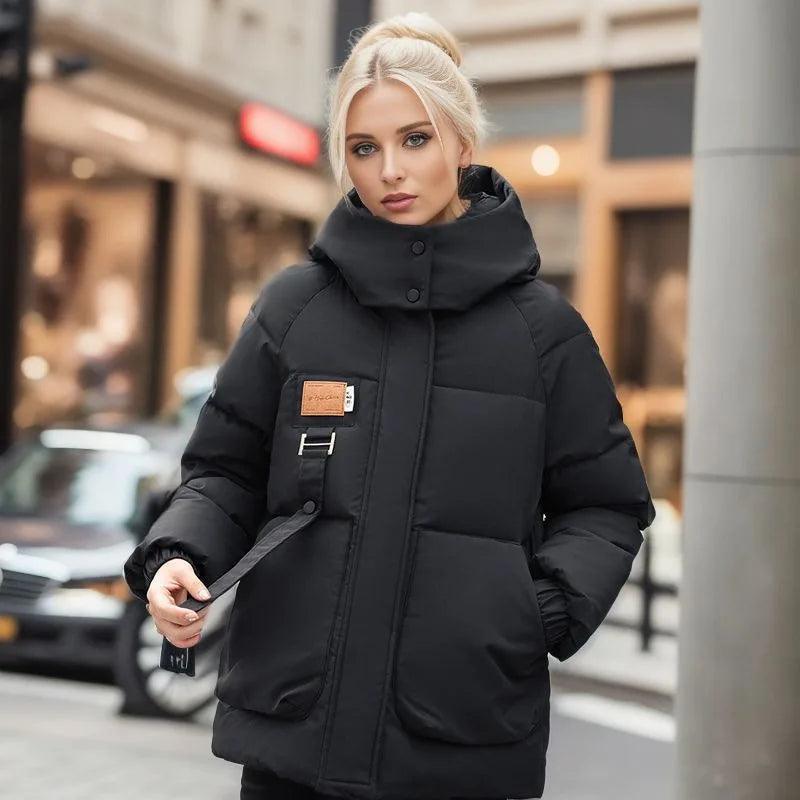 Oversized Quilted Hooded Winter Coat for Women | Rebooters