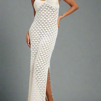 Bonnie Sheer Panel Side-Slit Maxi Dress with Elegant Flow - Rebooters -Women's Dresses