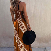 Millie Art-Inspired V-Neck Maxi Dress with Bold Statement Print - Rebooters -Women's Dresses