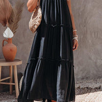 Elsie Ruched A-Line Maxi Dress with Relaxed Fit and Flowing Silhouette for Elegant Comfort Rebooters Maxi Women's Dresses