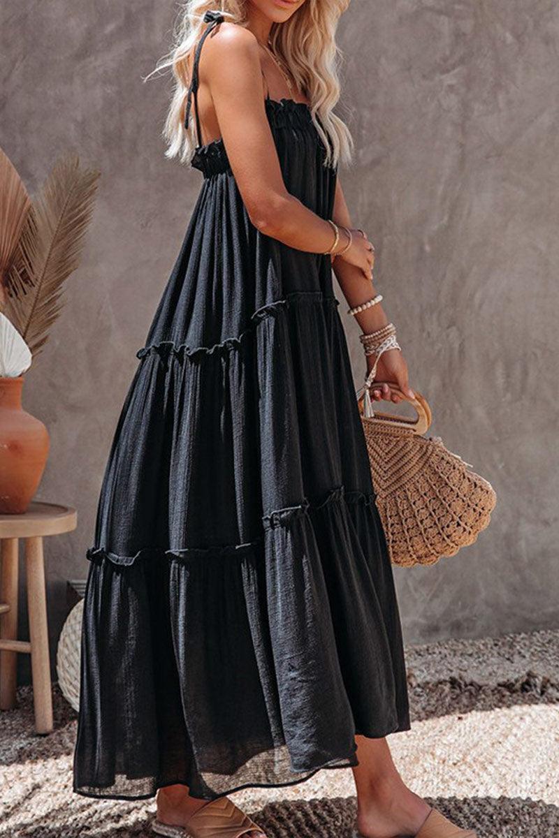 Elsie Ruched A-Line Maxi Dress with Relaxed Fit and Flowing Silhouette for Elegant Comfort Rebooters Maxi Women's Dresses