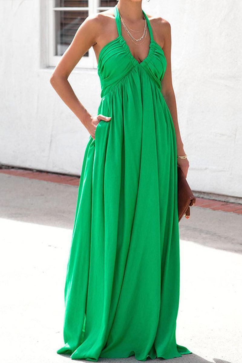 Florence Ruched Maxi Dress with Graceful Cowl Neck and Flowing Skirt for Elegant Occasions Rebooters Maxi Women's Dresses