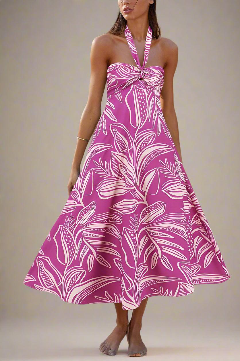 Sophia Elegant Dutch Neck Maxi Dress with Flowing Silhouette for Elegant Wear - Rebooters -Women's Dresses