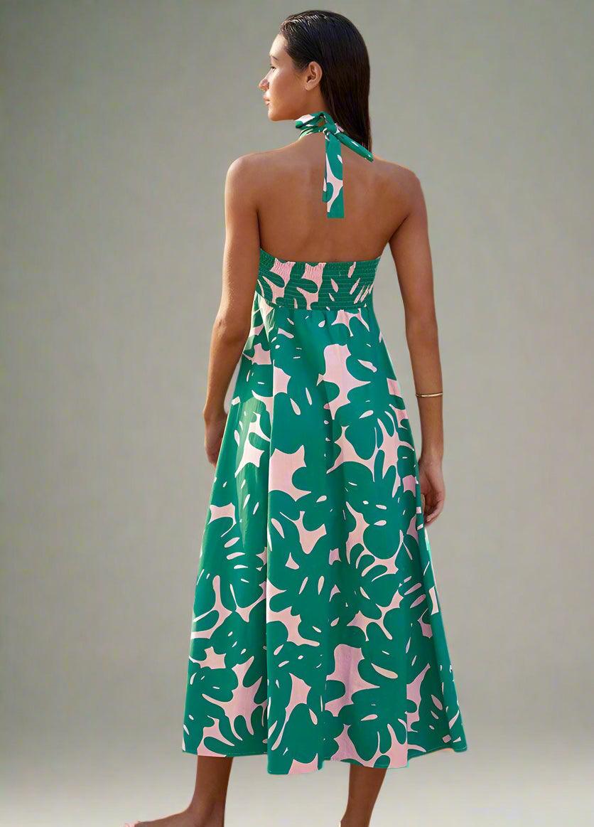 Sophia Elegant Dutch Neck Maxi Dress with Flowing Silhouette for Elegant Wear - Rebooters -Women's Dresses