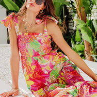 Molly Timeless Square Neck Maxi Dress with All-Over Print for Elegant Style - Rebooters -Women's Dresses