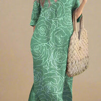 Alice Floral Print Maxi Dress with Flowy Silhouette and V-Neck Rebooters Maxi Women's Dresses