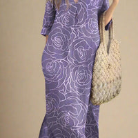 Alice Floral Print Maxi Dress with Flowy Silhouette and V-Neck Rebooters Maxi Women's Dresses