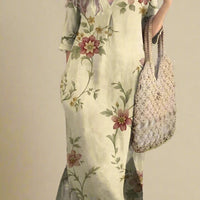 Alice Floral Print Maxi Dress with Flowy Silhouette and V-Neck Rebooters Maxi Women's Dresses