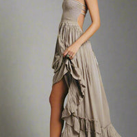 Emilia Sleeveless Maxi Dress with Flattering Ruched Detail Rebooters Maxi Women's Dresses
