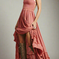 Emilia Sleeveless Maxi Dress with Flattering Ruched Detail Rebooters Maxi Women's Dresses