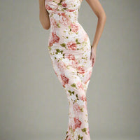 Arabella Floral Maxi Dress with Boned Bodice and Flowing Skirt Rebooters Maxi Women's Dresses