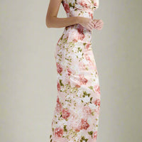 Arabella Floral Maxi Dress with Boned Bodice and Flowing Skirt Rebooters Maxi Women's Dresses