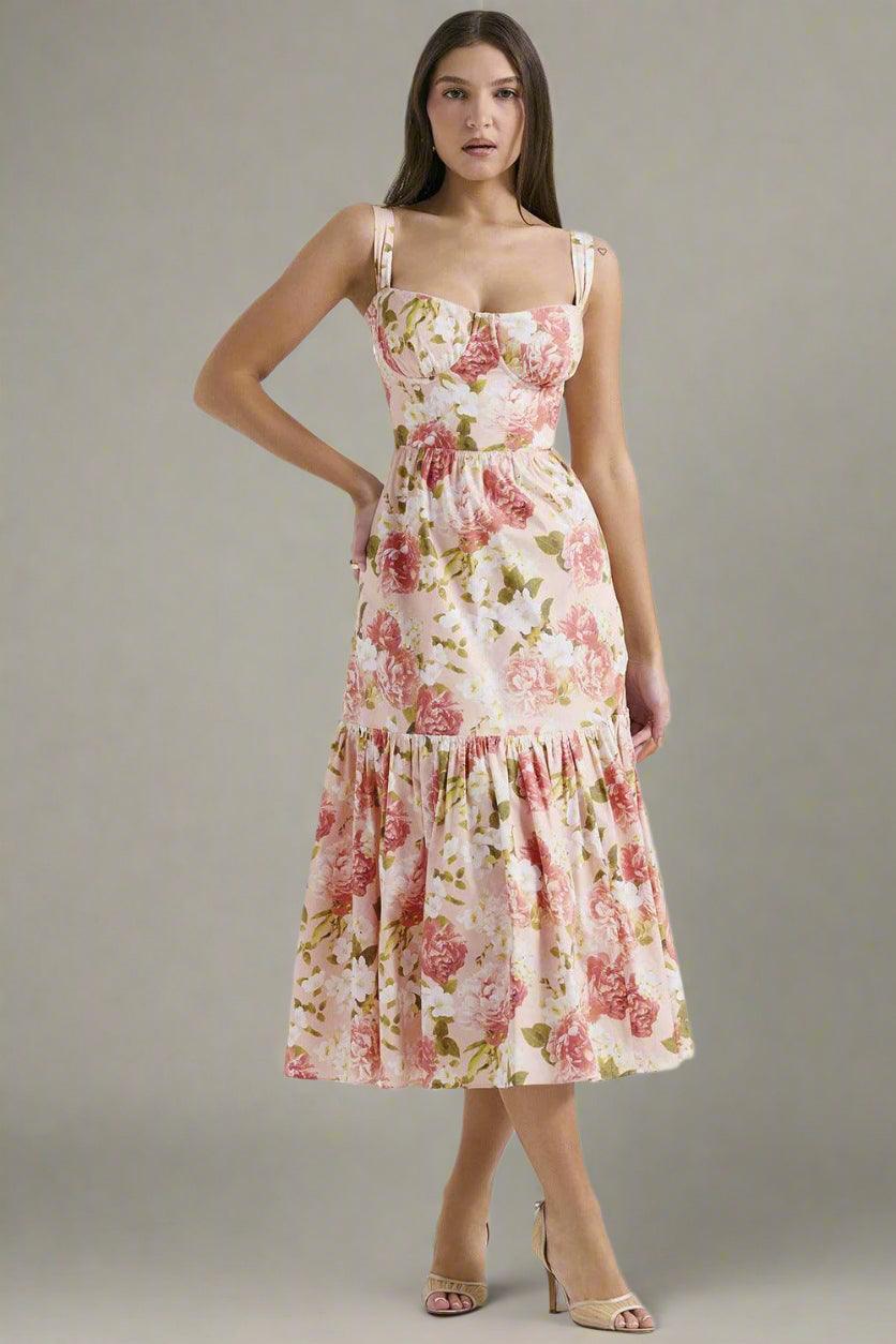 Maisie Sleeveless Maxi Dress with Floral Print and Elegant Flow - Rebooters -Women's Dresses