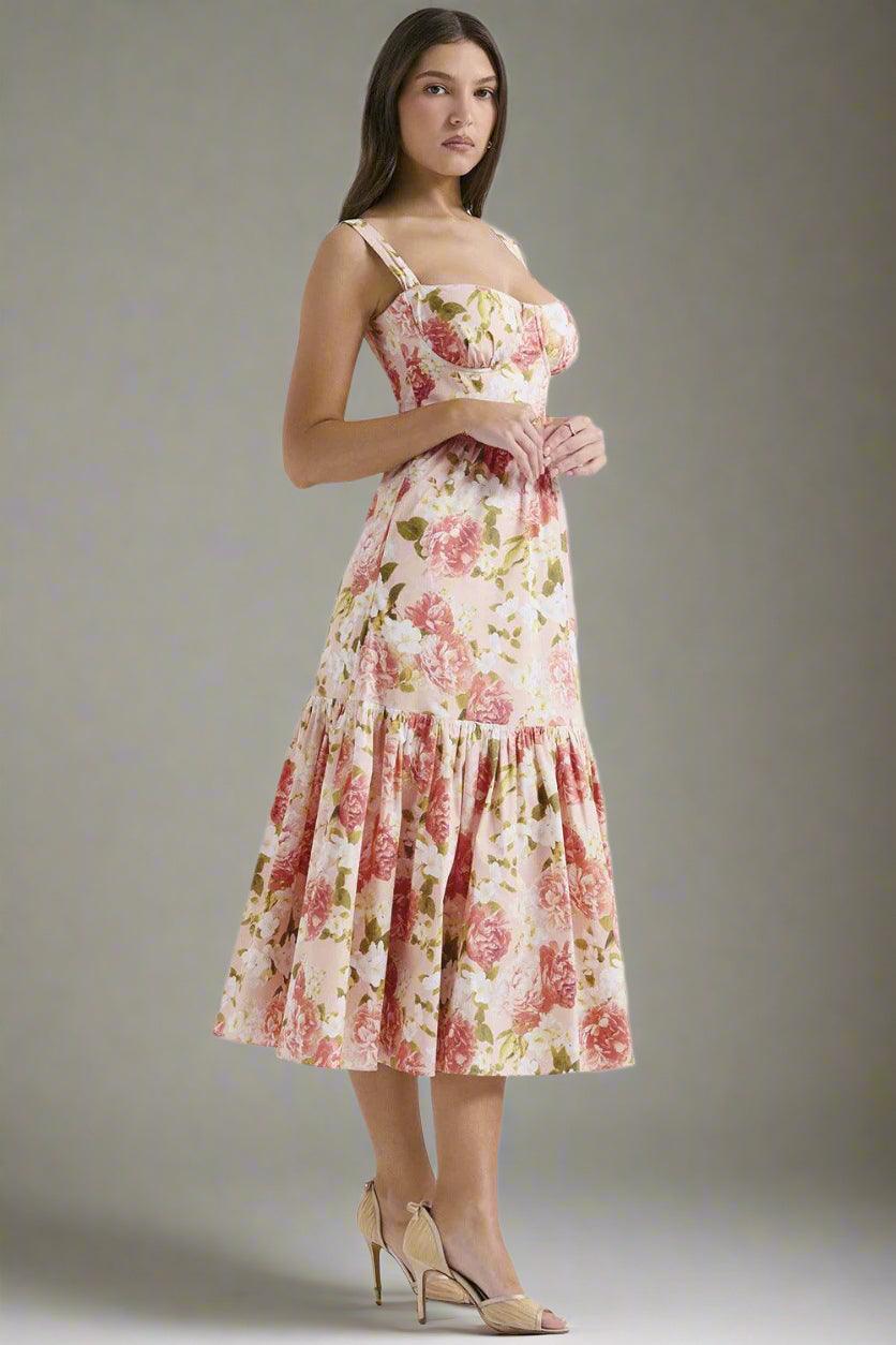 Maisie Sleeveless Maxi Dress with Floral Print and Elegant Flow - Rebooters -Women's Dresses