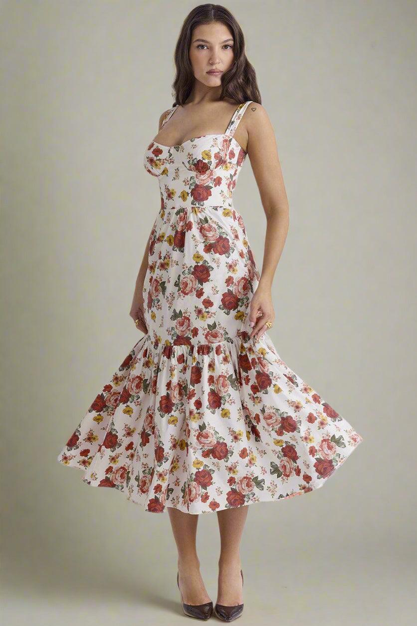 Maisie Sleeveless Maxi Dress with Floral Print and Elegant Flow - Rebooters -Women's Dresses