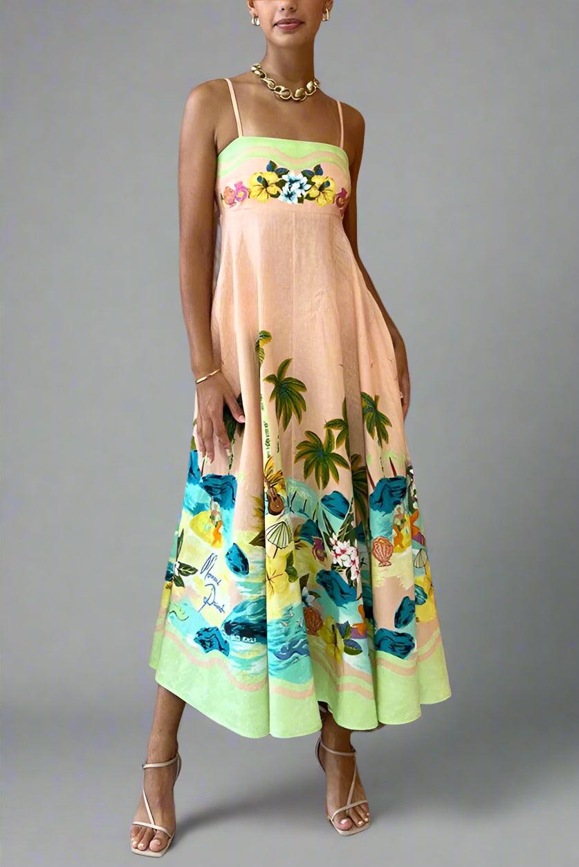 Ruby Summer-Inspired Maxi Dress with Vibrant Print and Breezy Fit - Rebooters -Women's Dresses