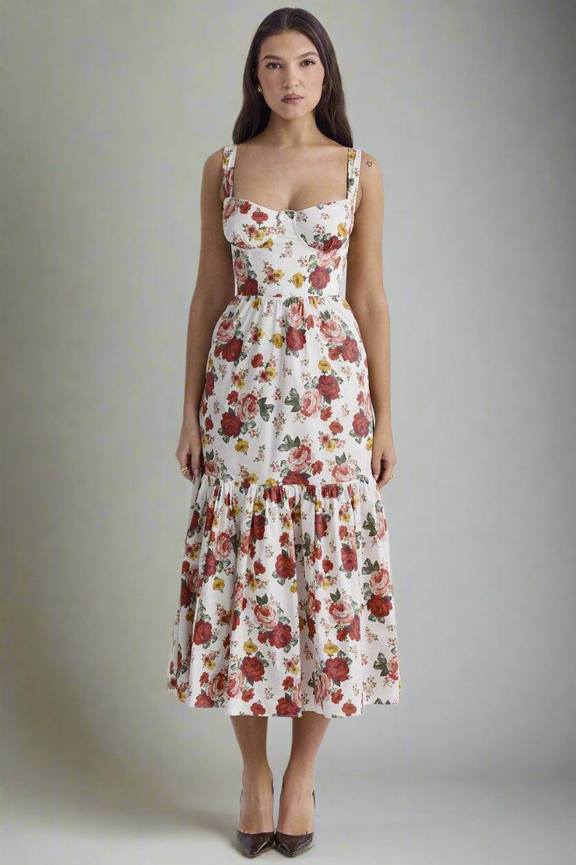Maisie Sleeveless Maxi Dress with Floral Print and Elegant Flow - Rebooters -Women's Dresses