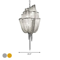 Aluminum Flow Chandelier Lighting Contemporary LED Pendant Light - Rebooters