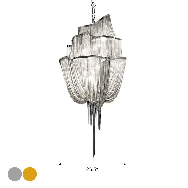 Aluminum Flow Chandelier Lighting Contemporary LED Pendant Light - Rebooters