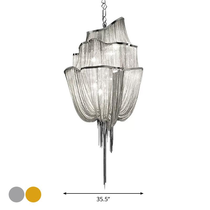 Aluminum Flow Chandelier Lighting Contemporary LED Pendant Light - Rebooters
