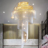 Aluminum Spiral Fountain Chandelier Minimalist LED Fixture - Rebooters