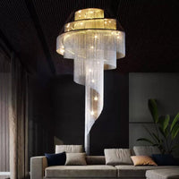 Aluminum Spiral Fountain Chandelier Minimalist LED Fixture - Rebooters